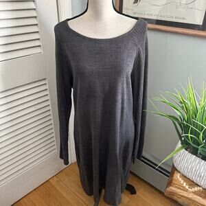 Barefoot Dreams Dress XL Carbon Gray Long Sleeve Cozy Chic Minimalist Neutral